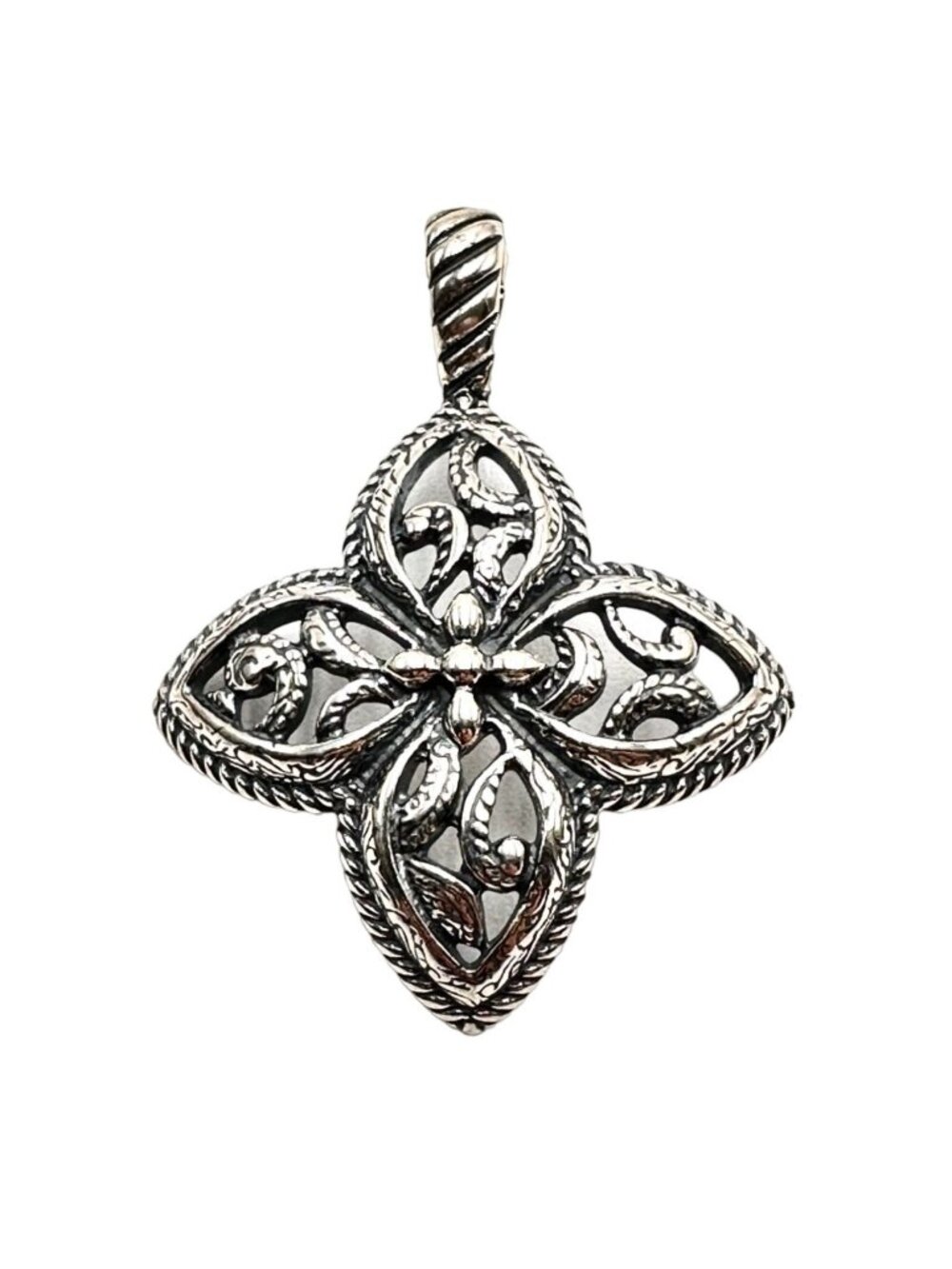 Carolyn Pollack Pendant Sterling Silver FIligree Cross Enhancer